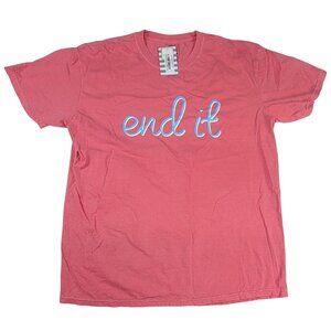 T-Shirt Comfort Colors "End It" Graphic XL Red Cotton Short Sleeve With Tags